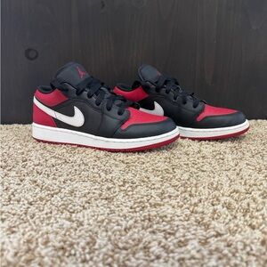 Nike Air Jordan 1 Low Top Sneakers in Black, Red & White. Lightly used. No box.